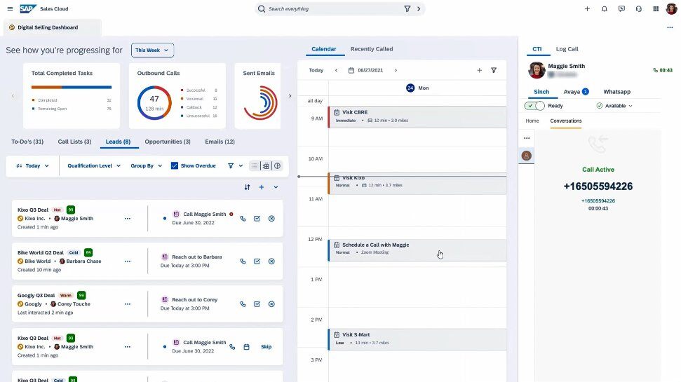 SAP Sales Cloud, Digital Selling Dashboard